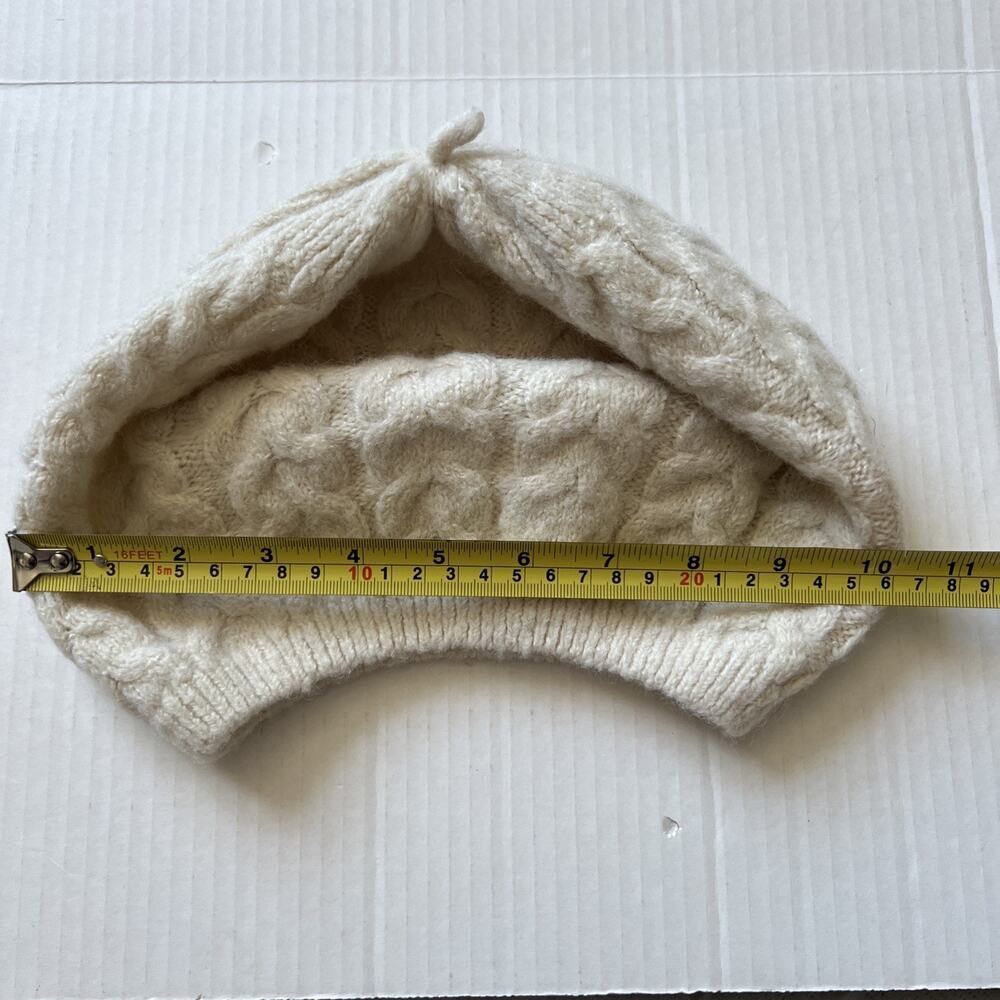 Lauren Ralph OS Women's Wool Blend Beret Hat Off White GOOD - Picture 5 of 5